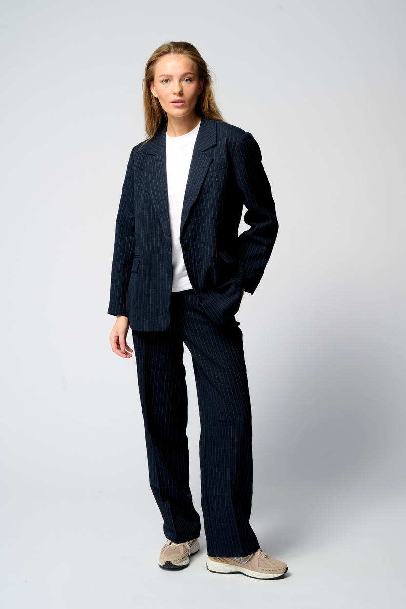 Classic Suit Trousers - Navy Pinstripe