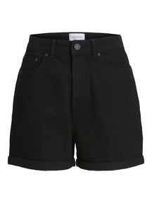 Denim Shorts - Black Denim