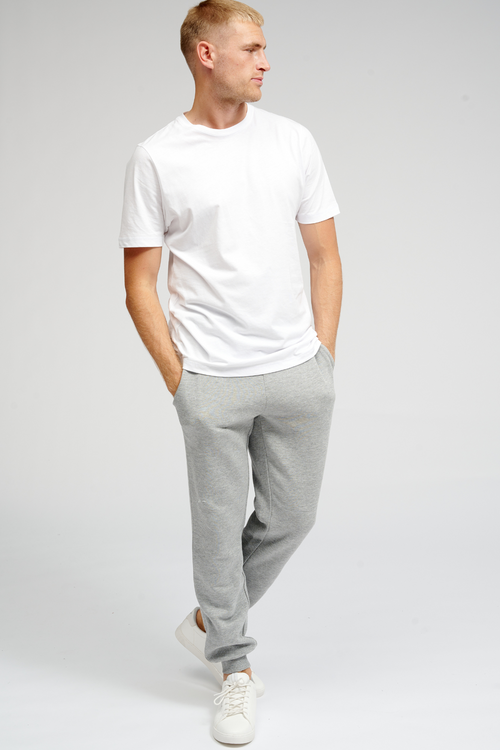 Basic Sweatpants -  Light Grey Melange - TeeShoppen - Grey