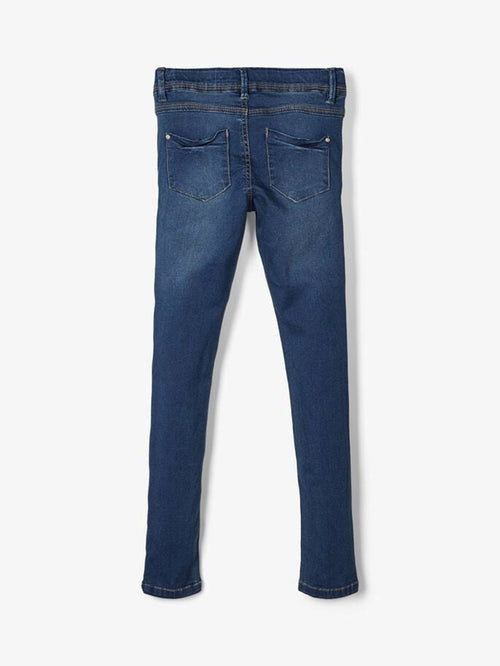 Skinny Fit Jeans - Dark Blue Denim - Name It - White