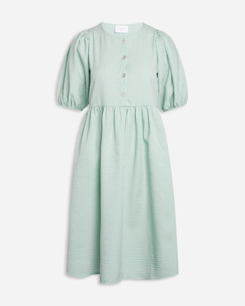 Meca dress - Checked mint - Sisters Point - Blue
