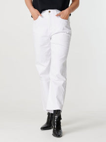 Wide high-waist jeans - White
