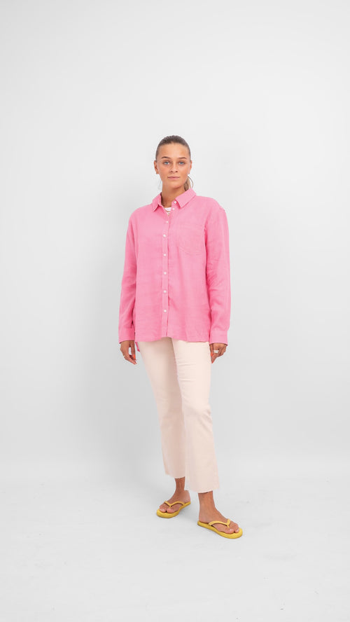 Tokyo Linen Shirt - Sachet Pink - ONLY - Pink