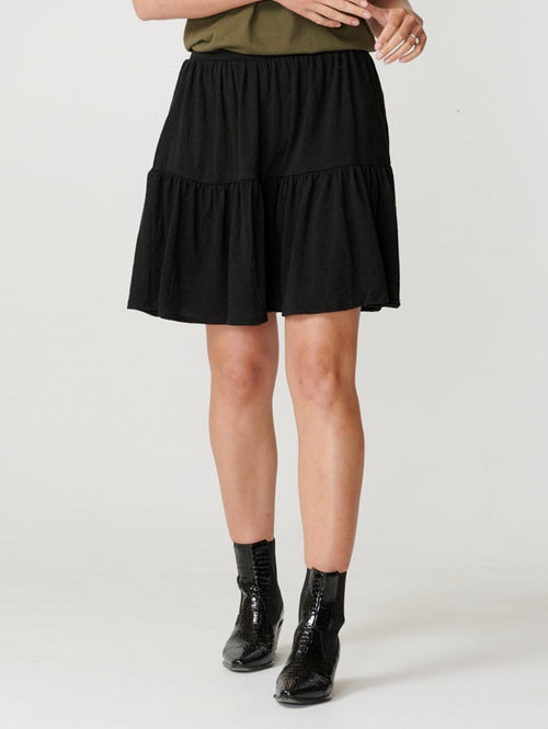 Basic soft mini skirt - Black - PIECES - Black