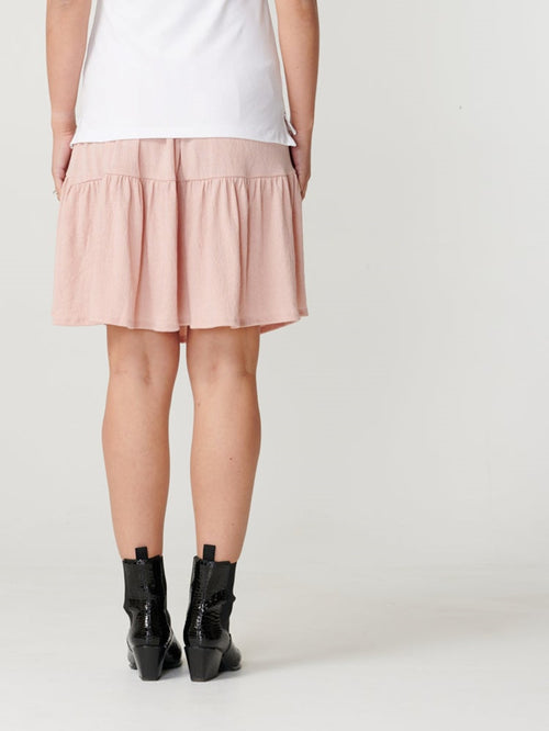 Basic soft mini skirt - Misty rose - PIECES - Pink