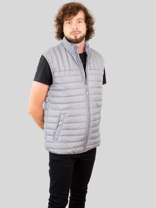 Paul Quilted Vest - Grey - Only & Sons - Grey
