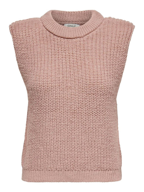 Knitted Vest - Rose Dawn - ONLY - Pink