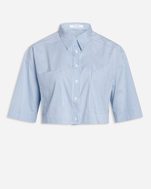 Cropped shirt - Blue - Sisters Point - White