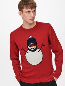 Snowman Christmas knit - Red