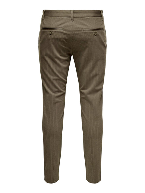Mark Striped Trousers - Canteen/Chinchilla - Only & Sons - Brown