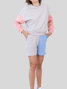 Mera Colour Blocks Shorts - Sand / Blue