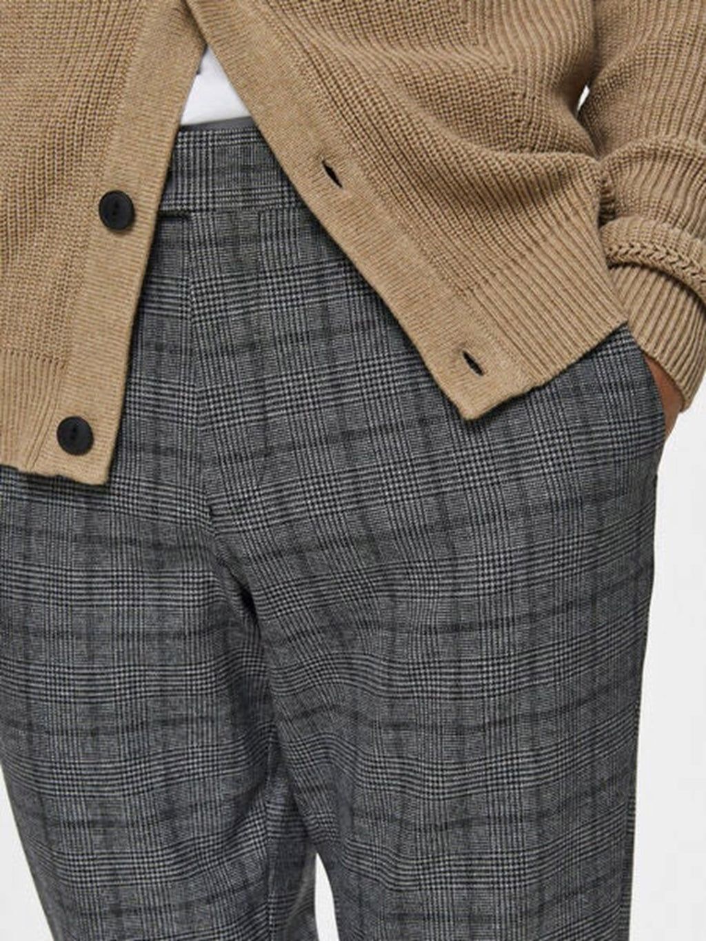 Performance Premium Trousers - Dark grey (checked)