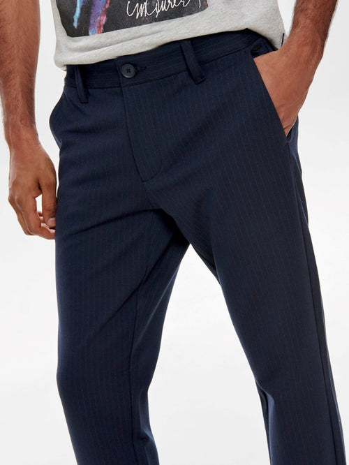 Mark Striped Trousers - Rosin/Dark Navy - Only & Sons - Blue