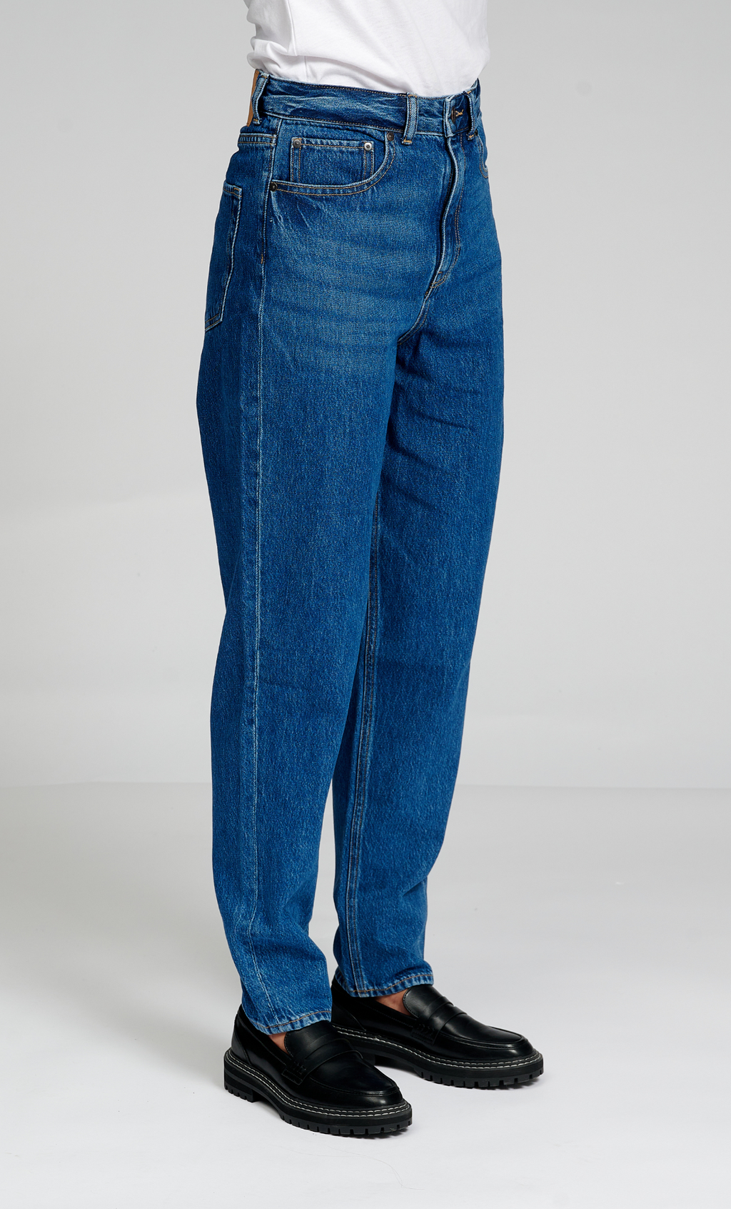 Performance Mom Jeans - Medium Blue Denim