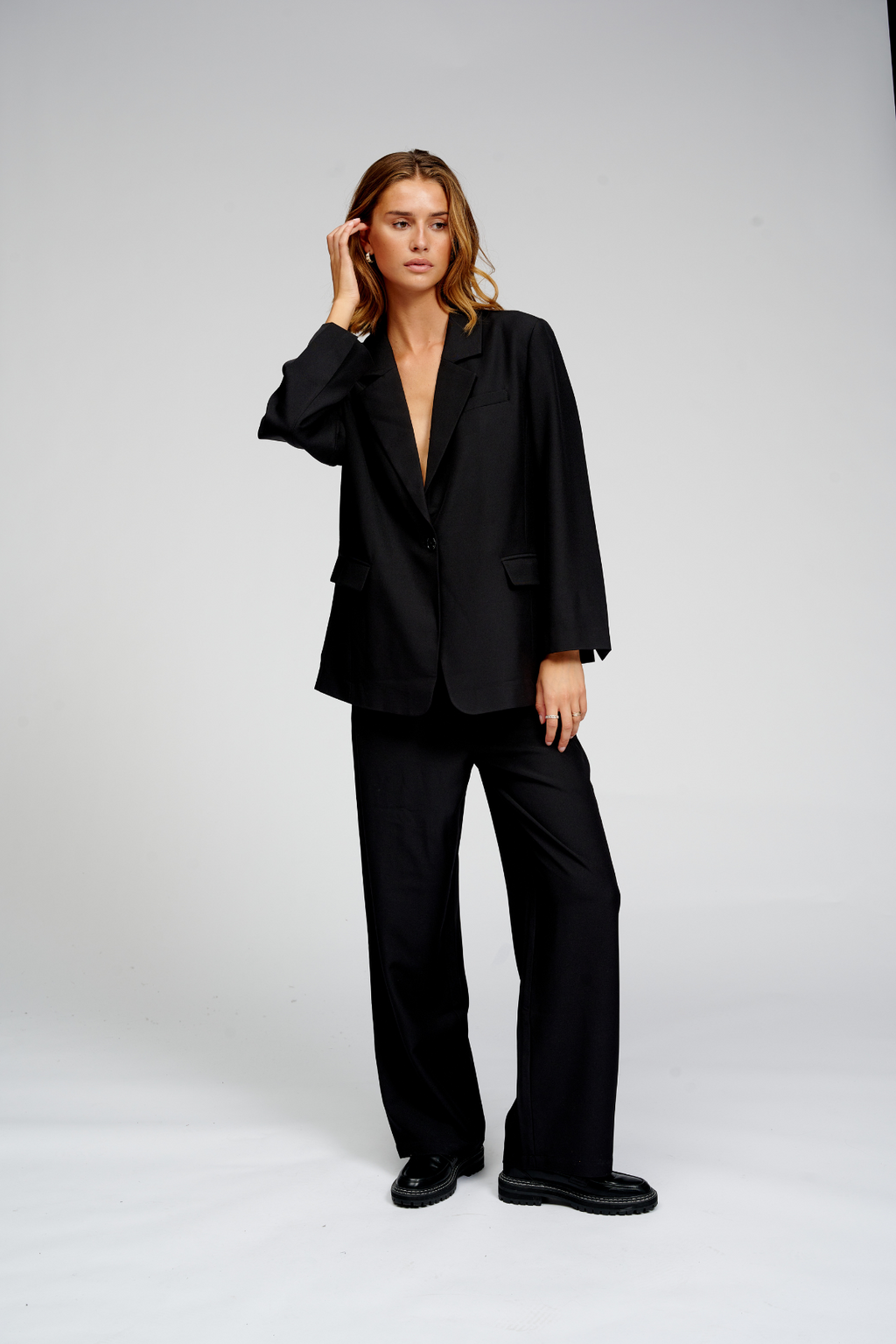 Black blazer and trousers clearance