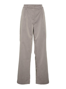Almond Dad Trousers - Medium Grey Melange