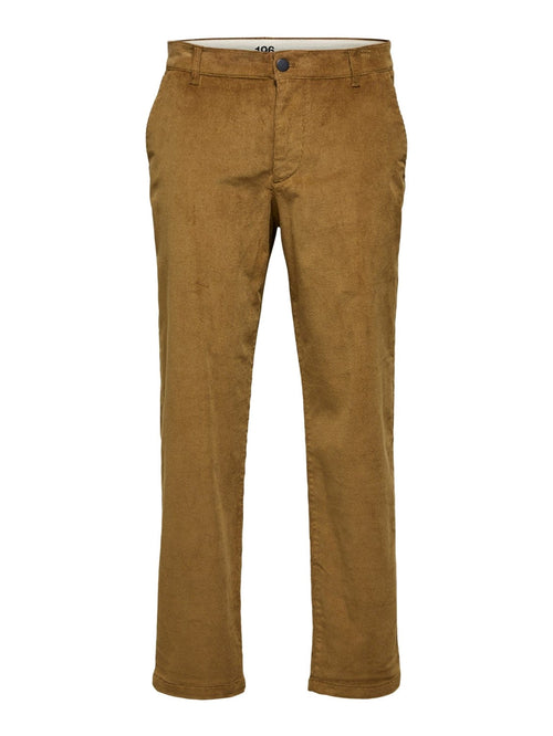 Straight Stroke Cord Trousers - Butternut - Selected Homme - Brown