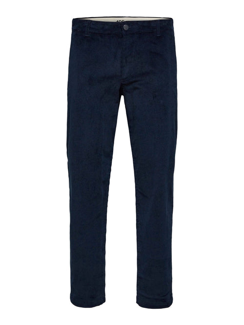 Straight Stroke Cord Trousers - Dark Sapphire - Selected Homme - Blue