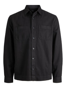 Logan Linen Overshirt - Black