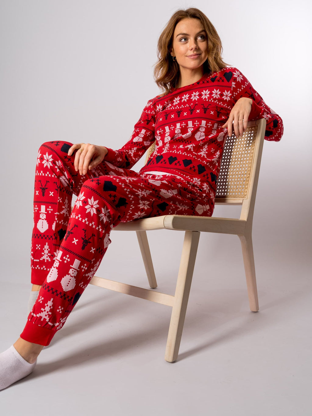 Snowflake Women Pyjamas - Red
