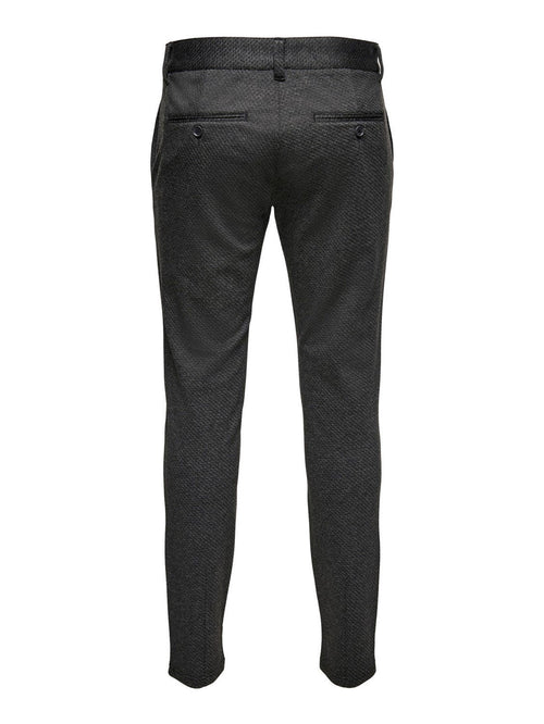 Mark Trousers - Dark grey with small cubes - Only & Sons - Grey