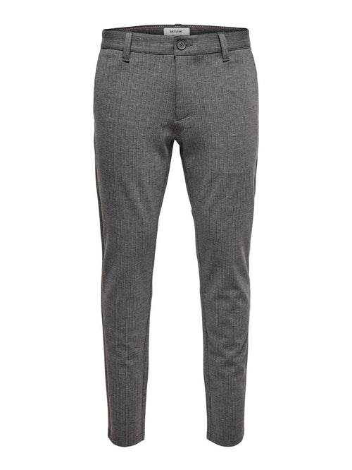 Mark Trousers - Striped Grey (stretch trousers) - Only & Sons - Grey