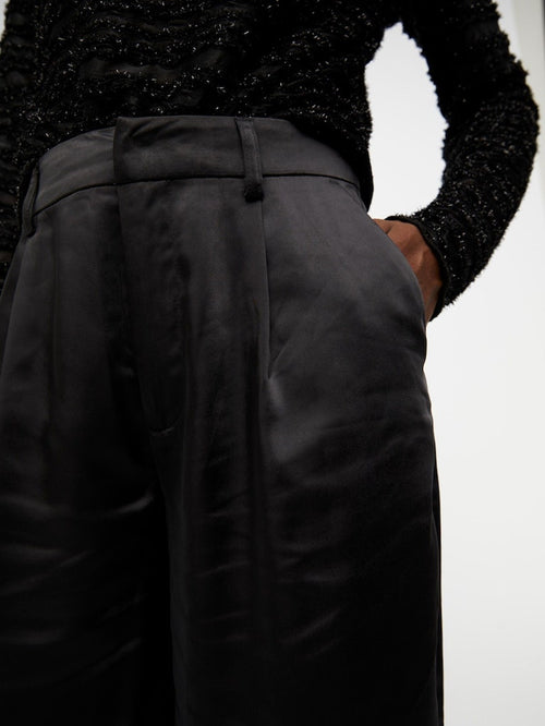 Debra Mid Waist Pants - Black - Object - Black