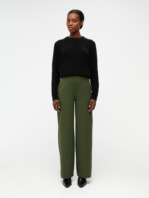 Lisa Wide Trousers - Black - Object - Green