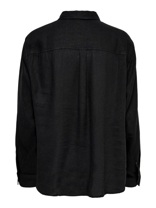 Tokyo Linen Shirt - Black - ONLY - Black