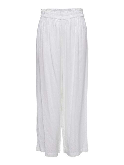 Tokyo Linen Pants - Bright White - ONLY - White
