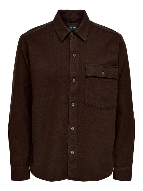 Tom Life Shirt - Shaved Chocolate - Only & Sons - Brown