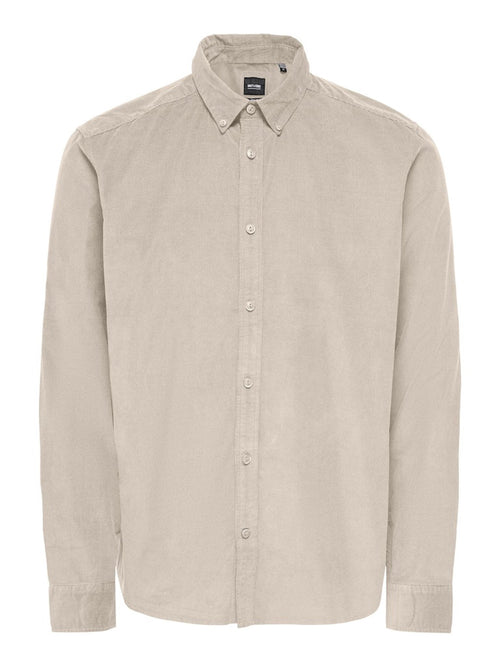 Day Cord Shirt - Silver Lining - Only & Sons - White