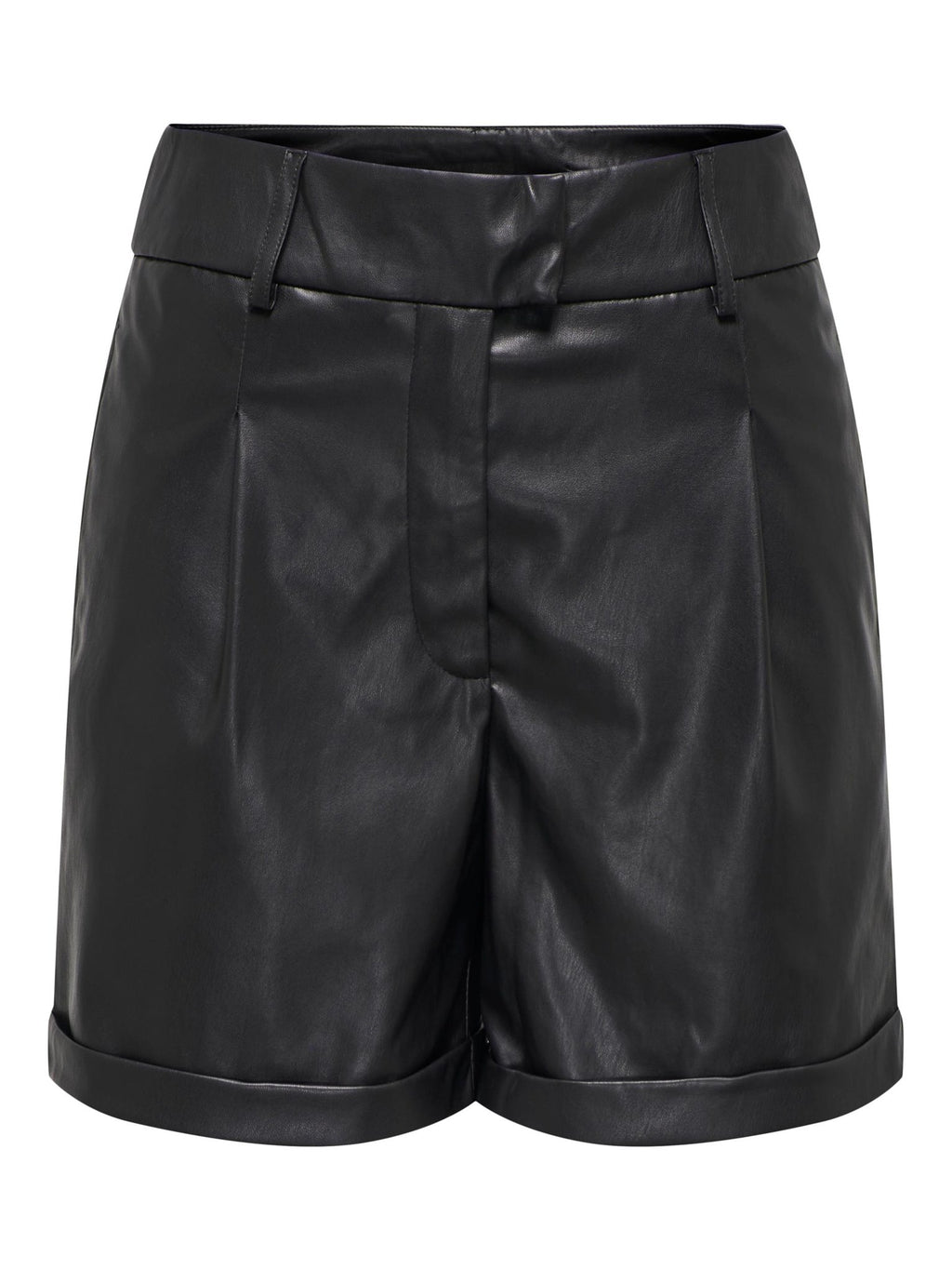 Emy Faux Leather Shorts - Black