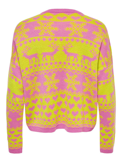 Xmas Longsleeve Pullover - Strawberry Moon - ONLY - Yellow