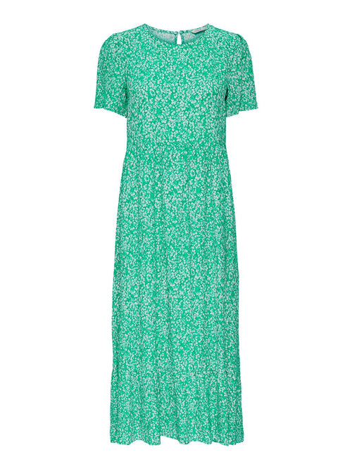 Malle Midi Dress - Floral Green - ONLY - Green