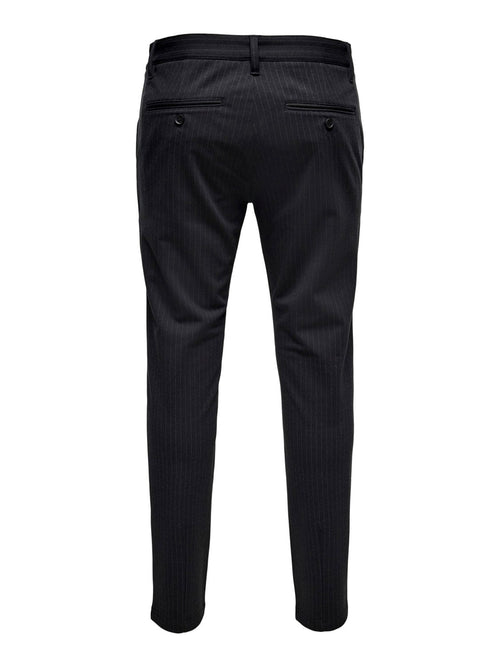 Mark Trousers - Striped Black - Only & Sons - Black