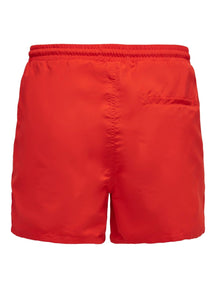 Swim shorts with drawstring - Red