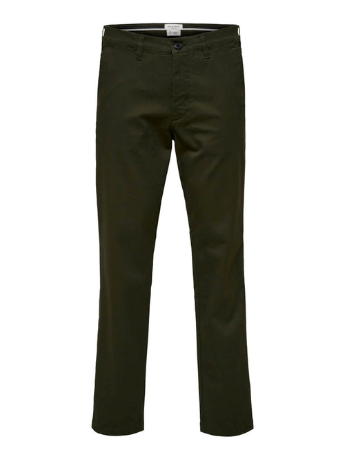 Miles Flex chino pant - Dark Green (organic cotton) - Selected Homme - Green