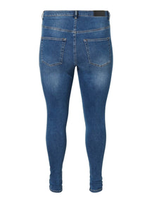 Lora Jeans high-waisted (Curve) - Medium blue denim