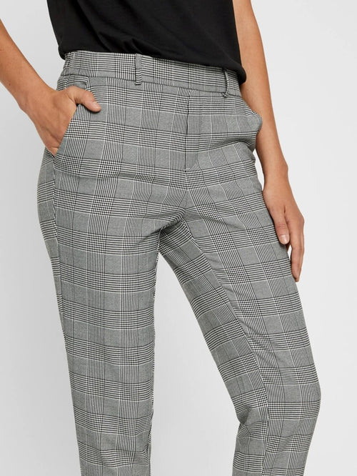 Maya Trousers with checks - Grey/White - Vero Moda - Grey