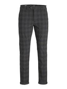 Marco Phil Trousers - Dark Grey-Checked
