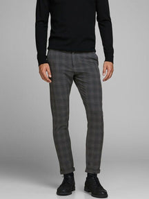 Marco Phil Trousers - Dark Grey-Checked