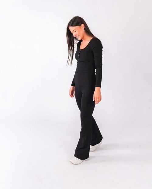 Fever Flared Trousers - Black (with width) - ONLY - Black