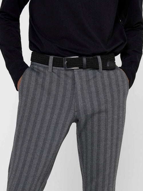 Mark Trousers Stripy - Light grey - Only & Sons - Grey