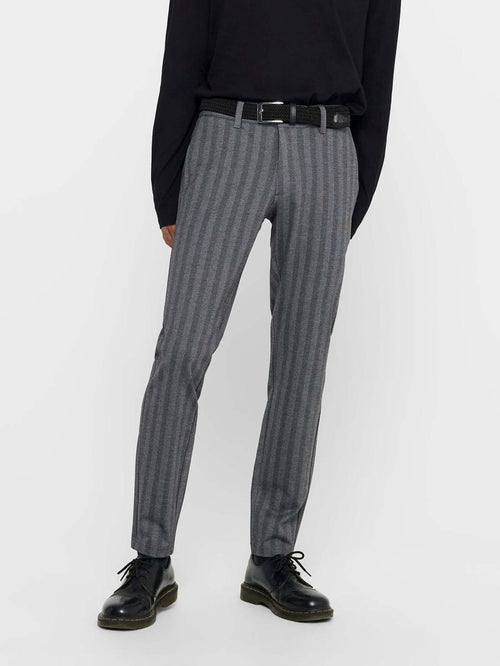 Mark Trousers Stripy - Light grey - Only & Sons - Grey