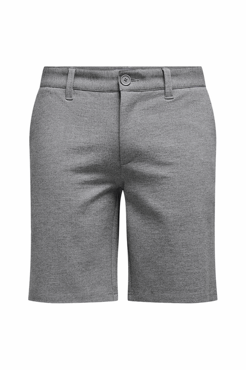 Chino Shorts - Grey Melange - TeeShoppen - Grey