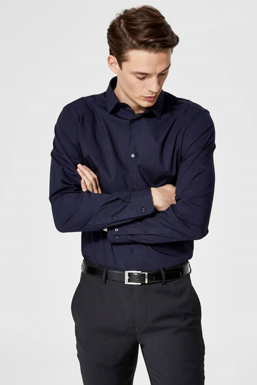 Preston shirt - Slim fit - Navy - Selected Homme - Blue