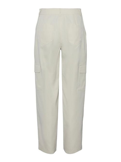Sille Cargo Pants - White Pepper - PIECES - White