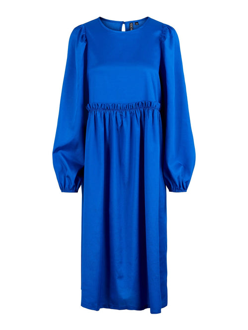 Dyne Midi Dress - Deep Ultramarine - PIECES - Blue
