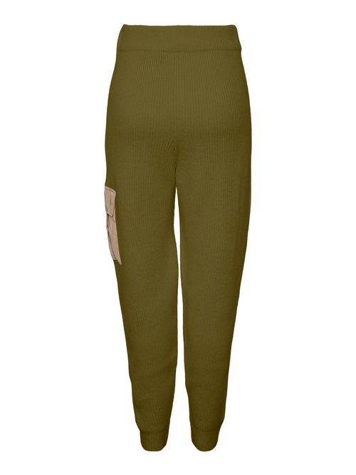 Naura Knit Pants - Fir Green - PIECES - Green